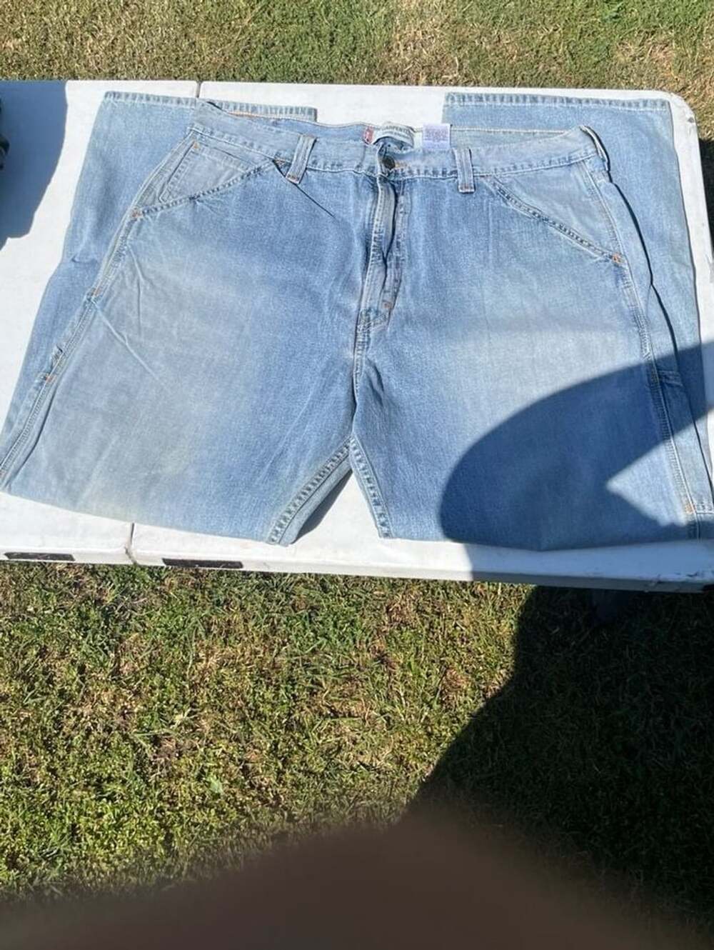 Vintage Levi's Loose Straight Carpenter Blue Jeans 38x30 Light Wash